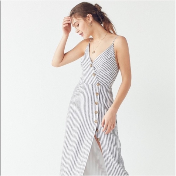 Urban Outfitters Dresses & Skirts - ❌SOLD❌ [Urban Outfitters] Striped Linen Midi Dress